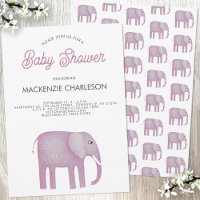 Chá de fraldas de Elefante Rosa