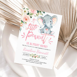 Convites Chá de fraldas de Elefante Rosa