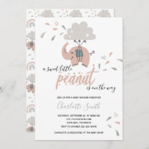 Chá de fraldas de elefante-rosa-branca