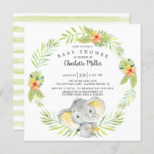 Chá de fraldas de Elefante Selvagem Neutro de Gêne