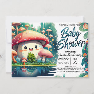 Convites Chá de fraldas de Encantamento Boho Toadstool