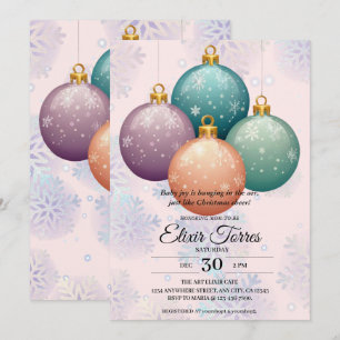 Convites Chá de fraldas de Enfeites de natal de Pastel mode