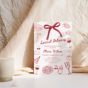 Convites Chá de fraldas de Entrega Especial - Partido Tema 