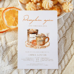 Convites Chá de fraldas de Especiarias de Abóbora de Aquare