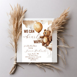 Convites Chá de fraldas de Espera do Urso dos Balões