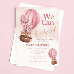 Convites Chá de fraldas de Espera Rosa de Urso Teddy