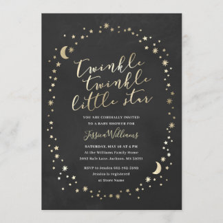 Convites Chá de fraldas de estrela giratória