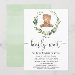 Convites Chá de fraldas de eucalipto neutro em relação ao g