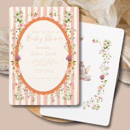 Convites Chá de fraldas de exaustão do Pastel Garden