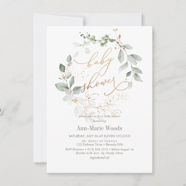 Convites Chá de fraldas de Excursão PixDezines Watercolor (Frente)