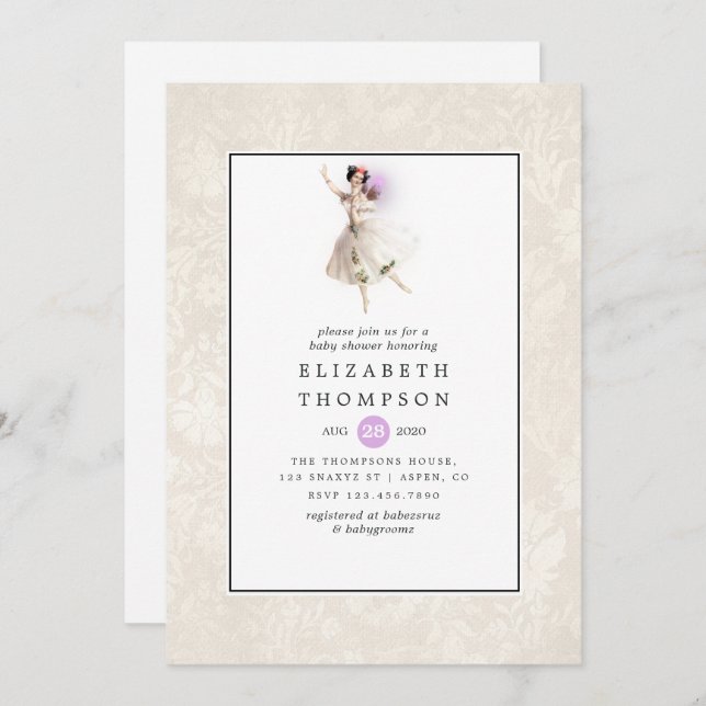 Convites Chá de fraldas de fada brilhante (Frente/Verso)