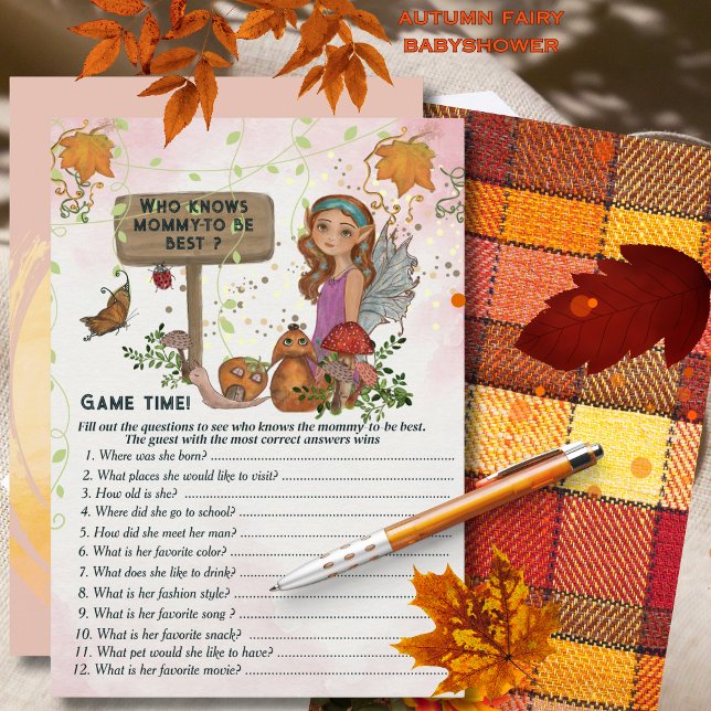 Convites Chá de fraldas de Fada Mágica Trivia Jogo Pintado  (Magical Fairy Baby Shower Trivia Game Hand-Painted Invitation)