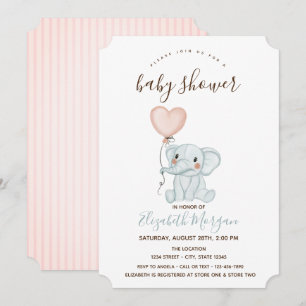 Convites Chá de fraldas de faixas cor-de-rosa dos balões 