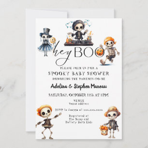 Convites Chá de fraldas de fantasia de Boo Halloween Spooky
