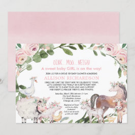 Convites Chá de fraldas de Fazenda de animais da Barnyard