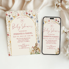 Convites Chá de fraldas de feijão branco