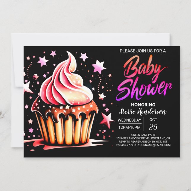 Convites Chá de fraldas de Feliz Chocolate (Frente)