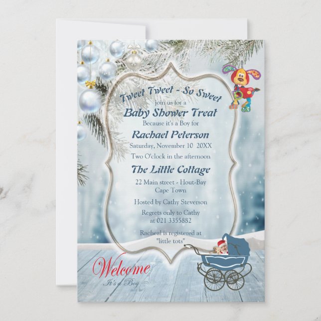 Convites Chá de fraldas de Férias (Frente)