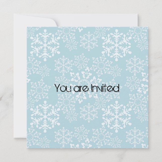 Convites Chá de fraldas de flocos de neve (Frente)