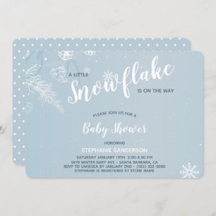 Convites Chá de fraldas de flocos de neve azul para rapazes