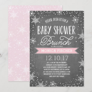 Convites Chá de fraldas de flocos de neve de inverno Brunch
