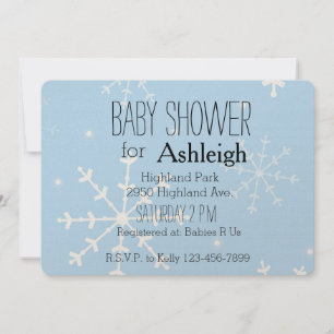 Convites Chá de fraldas de Flocos de Neve de Natal