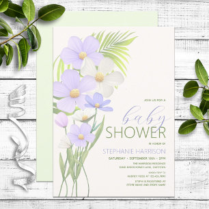 Convites Chá de fraldas de flor selvagem