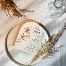 Convites Chá de fraldas de flor selvagem