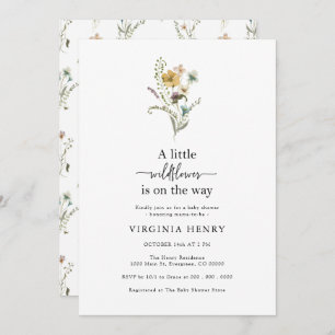 Convites Chá de fraldas de flor selvagem