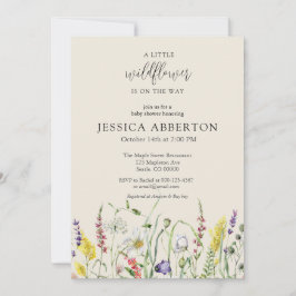 Convites Chá de fraldas de flor selvagem