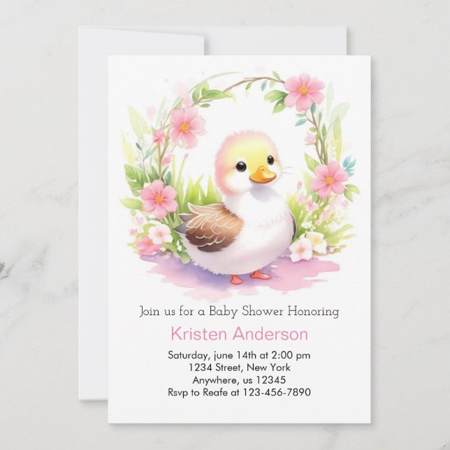 Convites Chá de fraldas de flor selvagem (Frente)