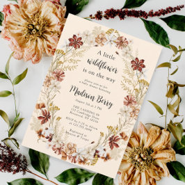Convites Chá de fraldas de flor selvagem Boho