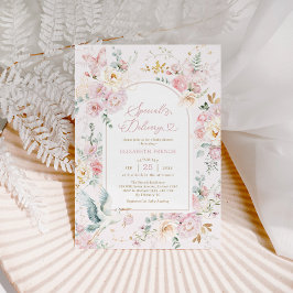 Convites Chá de fraldas de Flor Selvagem de Caça Rosa Blush