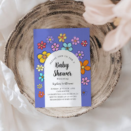 Convites Chá de fraldas de Flor Whimsical - Pêssego e Paste