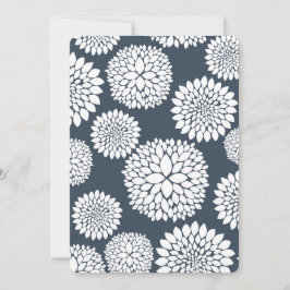 Convites Chá de fraldas de Flores Brancas Chic Blue