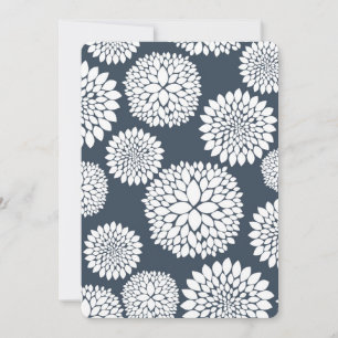 Convites Chá de fraldas de Flores Brancas Chic Blue