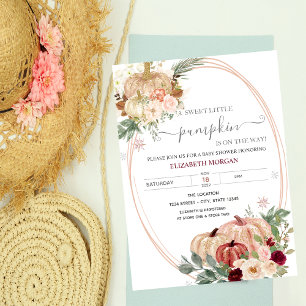 Convites Chá de fraldas de Flores de Molas de Bompkin Chic