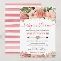 Chá de fraldas de Flores de Rosas Cor-de-Água Rosa