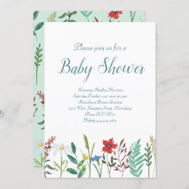 Convites Chá de fraldas de flores silvestres