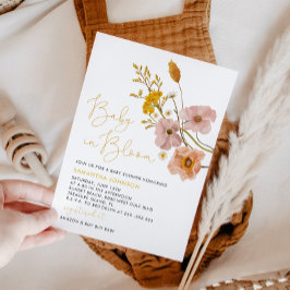 Convites Chá de fraldas de flores silvestres, Bebê em Bloom