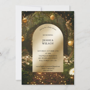 Convites Chá de fraldas de Floresta Encantada de Leite Chic