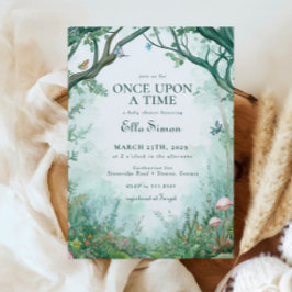 Convites Chá de fraldas de Floresta Fairytala Encantada