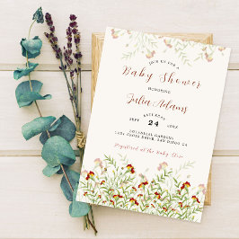 Convites Chá de fraldas de folhagem Amarelo Amarelo de Flor