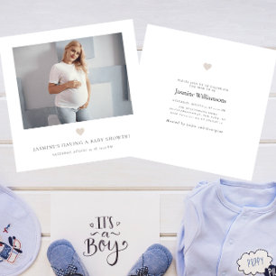 Convites Chá de fraldas de foto mínima do chip