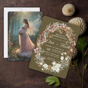 Convites Chá de fraldas de Fotografia Floral do Whimsical W