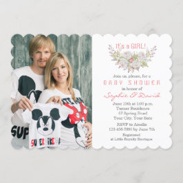 Convites Chá de fraldas de Fotografias das Flores Brancas E