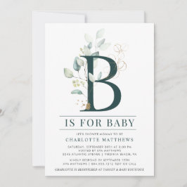 Convites Chá de fraldas de Fotografias Eucalyptus Botanical