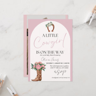 Convites Chá de fraldas de fotos da cowgirl ocidental