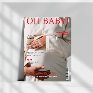 Convites Chá de fraldas de fotos de cobrir de revista exclu