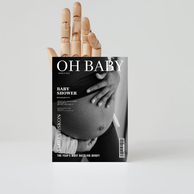 Convites Chá de fraldas de fotos de cobrir para revistas br (Criador carregado)